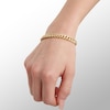 Thumbnail Image 3 of Made in Italy Reversible 6.5mm Textured Cuban Curb Chain Bracelet in 10K Hollow Gold - 7.5&quot;