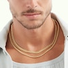 Thumbnail Image 3 of 10K Hollow Gold Reversible Textured Curb Chain Made in Italy - 20&quot;