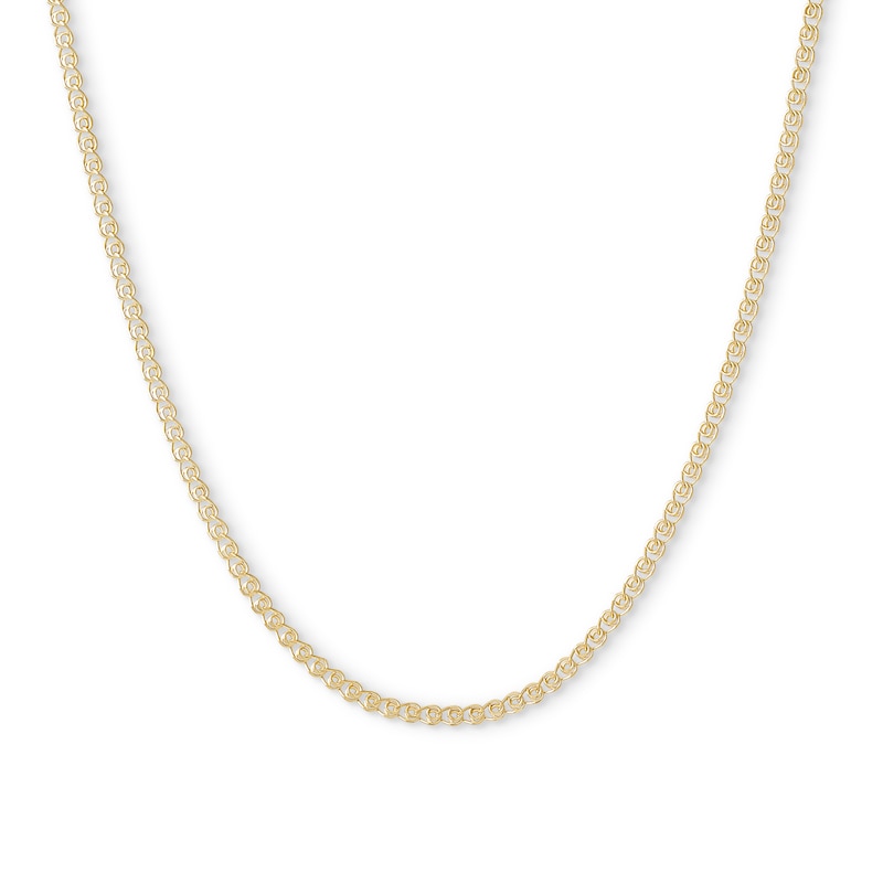 Main Image 1 of 10K Hollow Gold Tight Curb Chain - 20&quot;