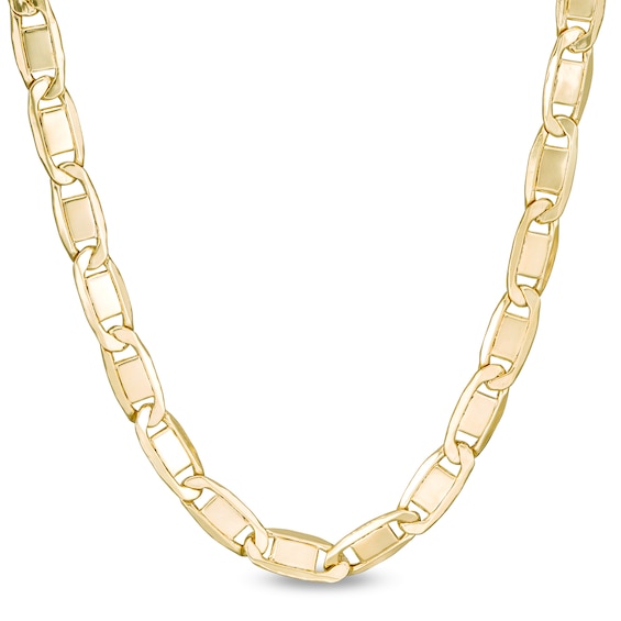 100 Gauge Hollow Valentino Chain Necklace in 10K Gold - 22"