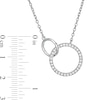 Thumbnail Image 2 of Cubic Zirconia Interlocking Circles Necklace in Sterling Silver