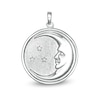 Thumbnail Image 1 of Cubic Zirconia Crescent Moon Medallion Charm in Sterling Silver