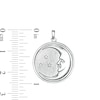 Thumbnail Image 2 of Cubic Zirconia Crescent Moon Medallion Charm in Sterling Silver