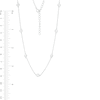 Thumbnail Image 2 of Cubic Zirconia Station Necklace in Sterling Silver - 28&quot;