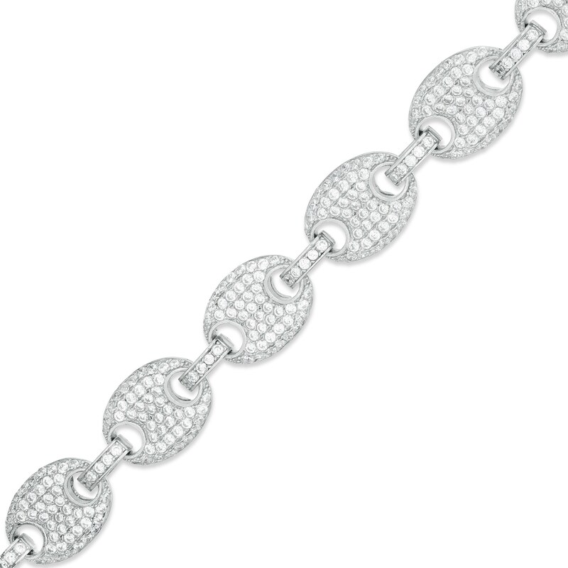 Main Image 1 of Cubic Zirconia Mariner Chain Link Bracelet in Sterling Silver