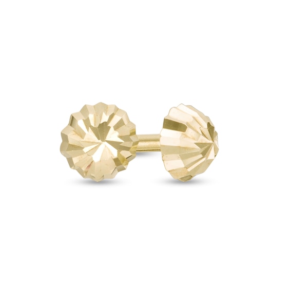 Diamond-Cut Dome Stud Earrings in 10K Gold
