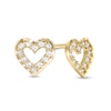 Thumbnail Image 1 of Cubic Zirconia Diamond-Cut Heart Stud Earrings in 10K Gold