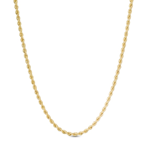 1.6mm Rope Chain Necklace in 10K Semi-Solid Gold - 22"