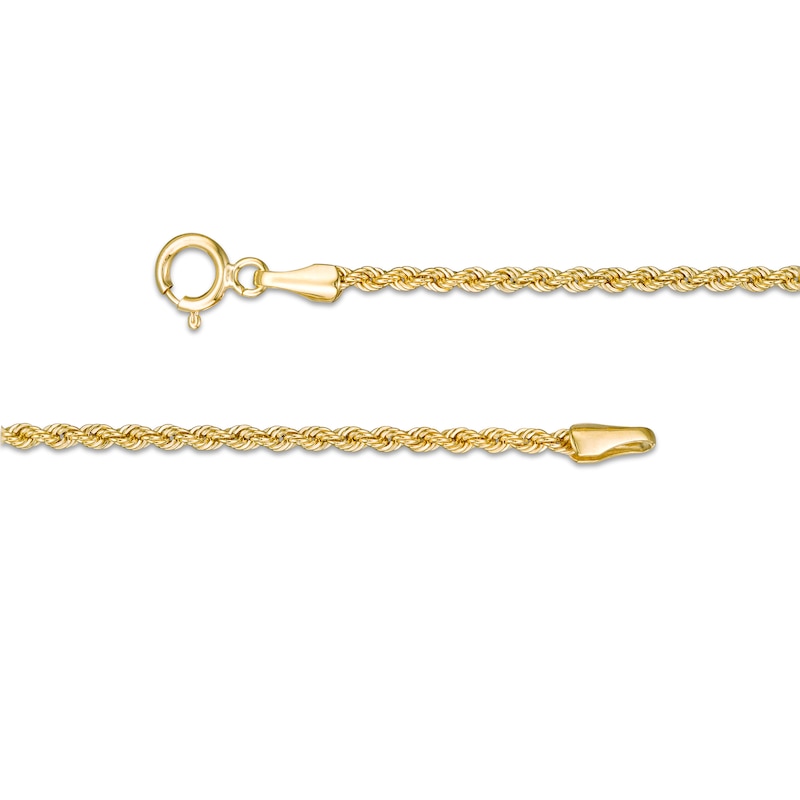 Main Image 2 of 1.6mm Rope Chain Necklace in 10K Semi-Solid Gold - 22&quot;