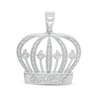 Thumbnail Image 0 of 1/6 CT. T.W. Diamond "KING" Crown Necklace Charm in Sterling Silver