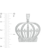 Thumbnail Image 1 of 1/6 CT. T.W. Diamond "KING" Crown Necklace Charm in Sterling Silver