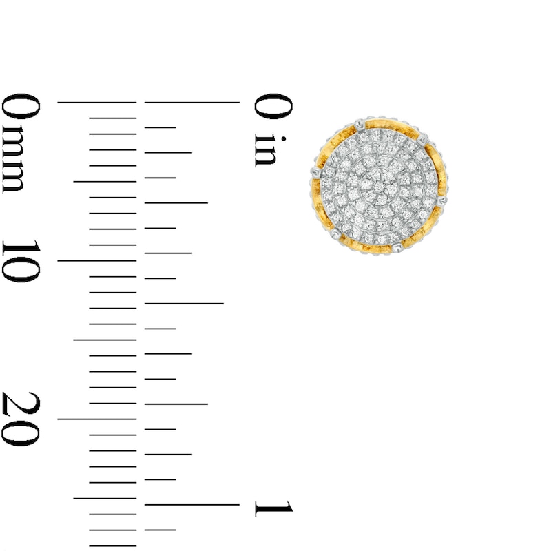 Main Image 4 of 1/3 CT. T.W. Composite Diamond Crown Stud Earrings in 10K Gold