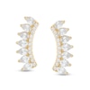 Thumbnail Image 0 of Cubic Zirconia Curved Crawler-Style Stud Earrings in 10K Gold