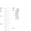 Thumbnail Image 1 of Cubic Zirconia Curved Crawler-Style Stud Earrings in 10K Gold