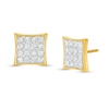 Thumbnail Image 0 of 1 CT. T.W. Composite Diamond Concave Square Stud Earrings in 10K Gold