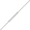 Thumbnail Image 0 of 1/8 CT. T.W. Diamond Curved Bar Bracelet in Sterling Silver - 8"