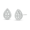 Thumbnail Image 0 of 1/2 CT. T.W. Composite Diamond Teardrop Frame Stud Earrings in Sterling Silver