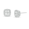 Thumbnail Image 0 of 1/2 CT. T.W. Composite Diamond Cushion Frame Stud Earrings in Sterling Silver