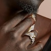 Thumbnail Image 3 of 10K Solid Gold Diamond Tiered Star Chain Link Ring