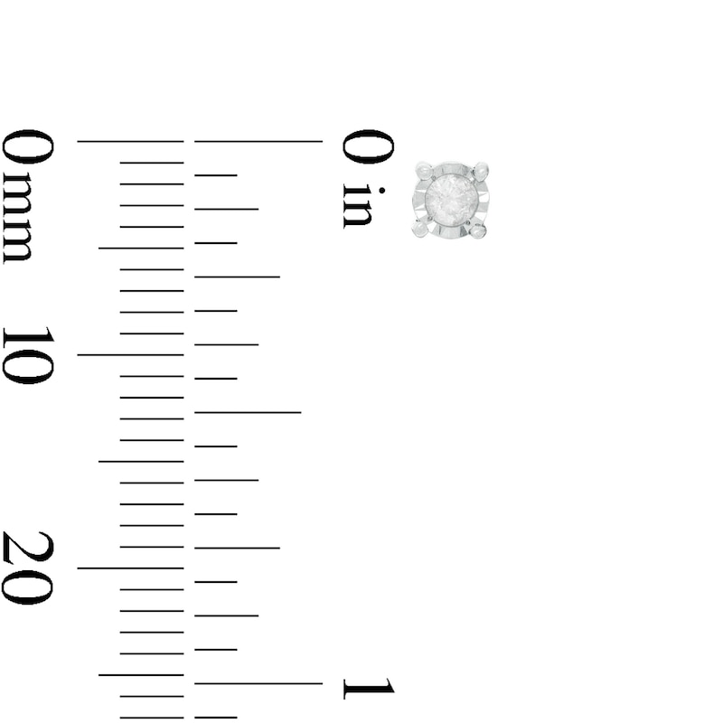 Main Image 2 of 1/5 CT. T.W. Diamond Solitaire Stud and 9.5mm Huggie Hoop Earrings Two Pair Set in Sterling Silver