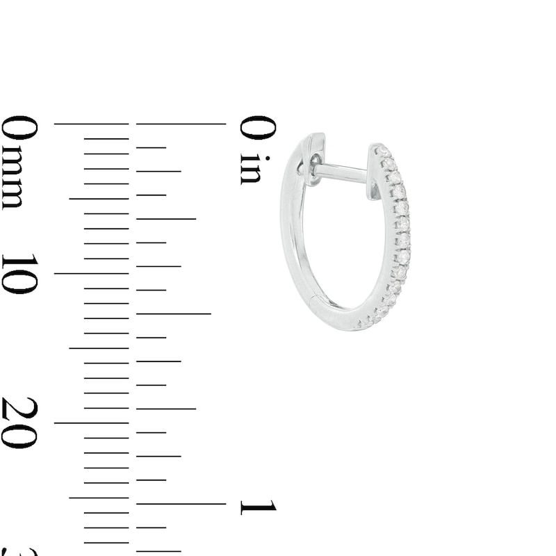 Main Image 3 of 1/5 CT. T.W. Diamond Solitaire Stud and 9.5mm Huggie Hoop Earrings Two Pair Set in Sterling Silver