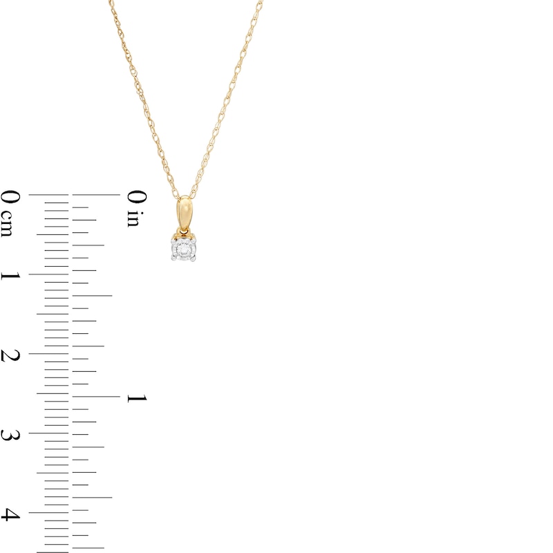 Main Image 2 of Diamond Accent Solitaire Pendant in 10K Gold