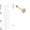 Thumbnail Image 3 of 14K Gold Tube CZ Flower Stud - 18G 5/16&quot;