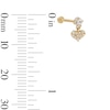 Thumbnail Image 4 of 14K Tube Gold CZ Composite Heart Dangle Stud - 18G 5/16&quot;