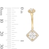 Thumbnail Image 2 of 10K Solid Gold CZ Princess-Cut Frame Belly Button Ring - 14G 3/8&quot;