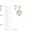 Thumbnail Image 1 of Child's Heart-Shaped Cubic Zirconia Frame Dangle Drop Earrings in 10K Gold