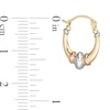 Thumbnail Image 1 of Child's Oval Hoop Earrings in 10K Stamp Hollow Tri-Tone Gold