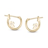 Thumbnail Image 0 of Child's Cubic Zirconia Cross Hoop Earrings in 10K Gold