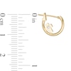 Thumbnail Image 1 of Child's Cubic Zirconia Cross Hoop Earrings in 10K Gold