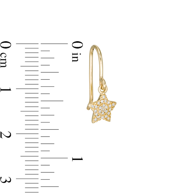 1/10 CT. T.W. Diamond Star Dangle Drop Earrings in 10K Gold