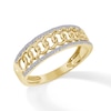 Thumbnail Image 2 of 1/8 CT. T.W. Diamond Border Chain Link Ring in 10K Gold