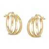 Thumbnail Image 0 of Made in Italy 10mm Triple Hoop Earrings in 10K Gold