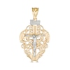 Thumbnail Image 0 of Diamond-Cut Filigree Crucifix Charm in 10K Two-Tone Gold