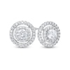 Thumbnail Image 0 of Cubic Zirconia Double Frame Stud Earrings in Solid Sterling Silver
