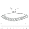 Thumbnail Image 1 of Cubic Zirconia 10mm Curb Chain Bolo Bracelet in Sterling Silver - 9"