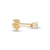 Thumbnail Image 0 of 14K Gold Tube CZ Solitaire Stud - 16G 1/4"