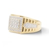 Thumbnail Image 2 of 1 CT. T.W. Diamond Rectangle Frame Ribbed Shank Ring in 10K Gold