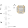 Thumbnail Image 2 of 1/4 CT. T.W. Composite Diamond Cushion Stud Earrings in Sterling Silver with 14K Gold Plate