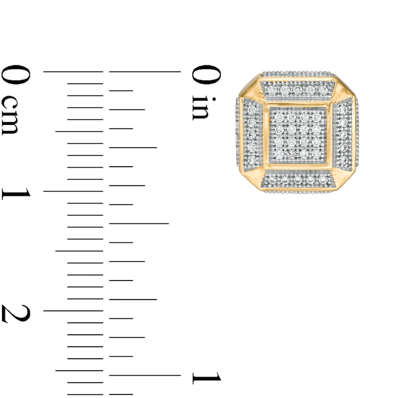 Main Image 2 of 1/4 CT. T.W. Composite Diamond Cushion Stud Earrings in Sterling Silver with 14K Gold Plate