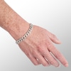 Thumbnail Image 2 of 1/6 CT. T.W. Diamond Curb Chain Bracelet in Sterling Silver - 8.5&quot;