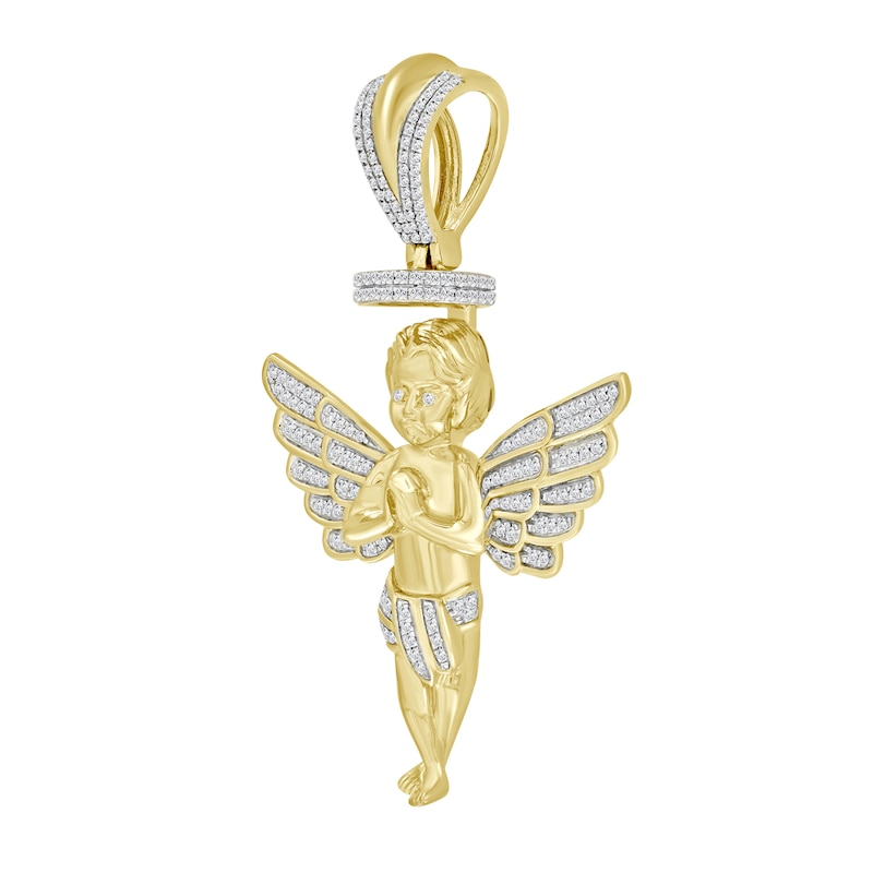 Main Image 4 of 1/2 CT. T.W. Diamond Angel Charm in 10K Gold