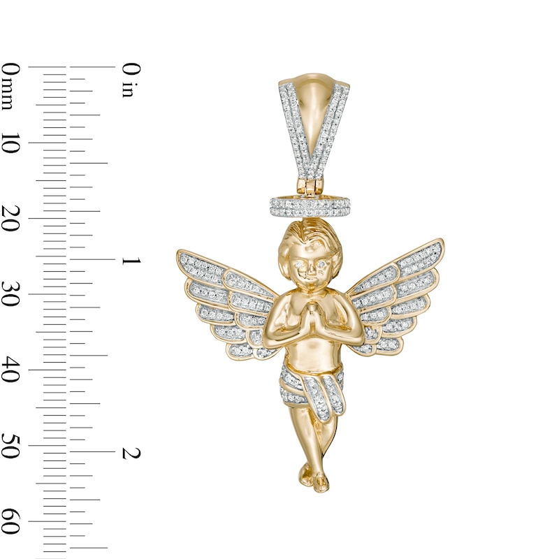 Main Image 5 of 1/2 CT. T.W. Diamond Angel Charm in 10K Gold