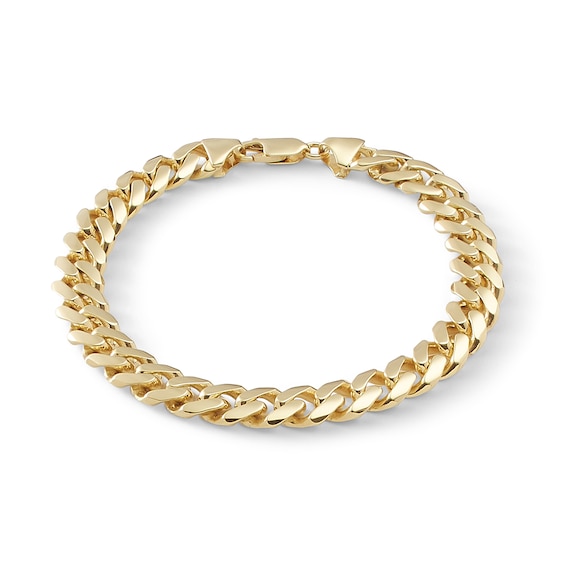 250 Gauge Solid Cuban Curb Chain Bracelet in 10K Gold - 8.5"