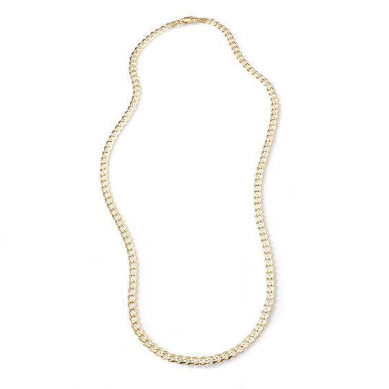 140 Gauge Solid Cuban Curb Chain Necklace in 10K Gold - 24"