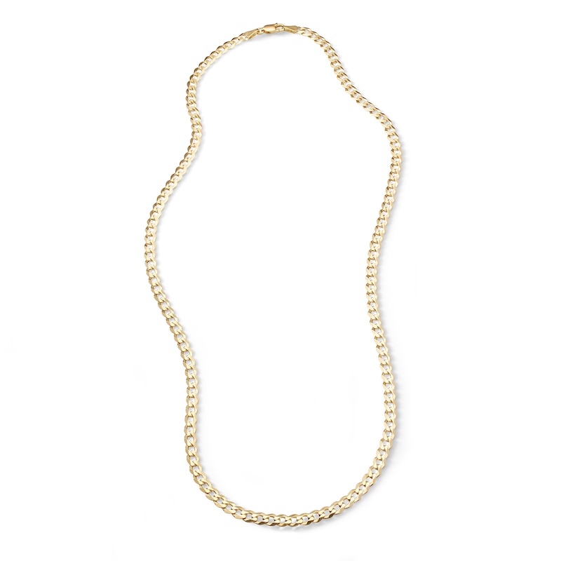 140 Gauge Solid Cuban Curb Chain Necklace in 10K Gold - 24