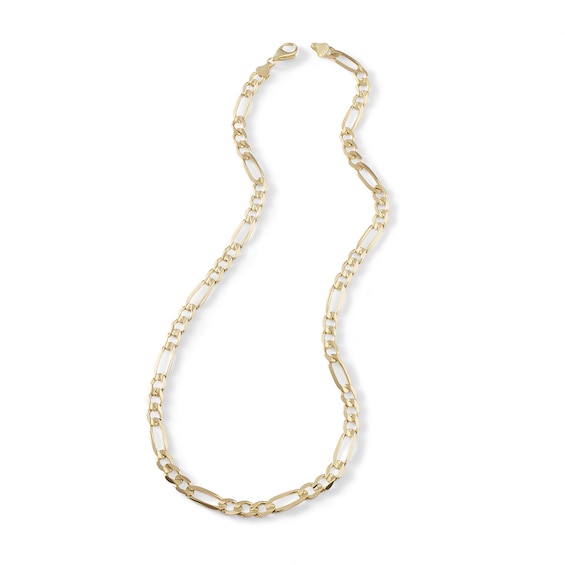 200 Gauge Solid Figaro Chain Necklace in 10K Gold - 22"